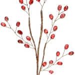 Ветка декоративная «Сияние» 40 см, Красный/Золото