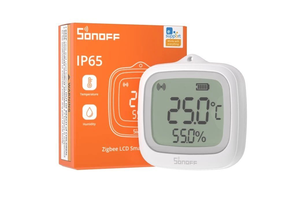 ZigBee Влагозащитный датчик температуры и влажности с дисплеем Sonoff SNZB-02WD