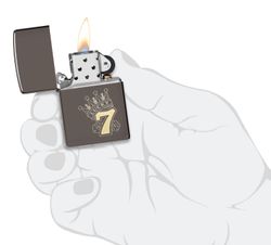 Зажигалка Zippo Lucky 7 Design с покрытием Black Ice® (48913) 6