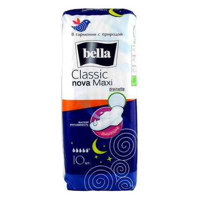 Прокладки женские гигиенические впитывающие Bella Classic Nova maxi 10 шт
