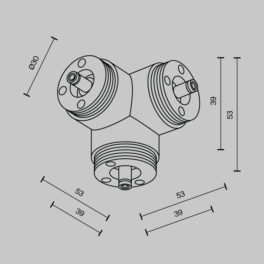 T-образный вертикальный коннектор для системы без ввода питания Maytoni   CA016TC-B