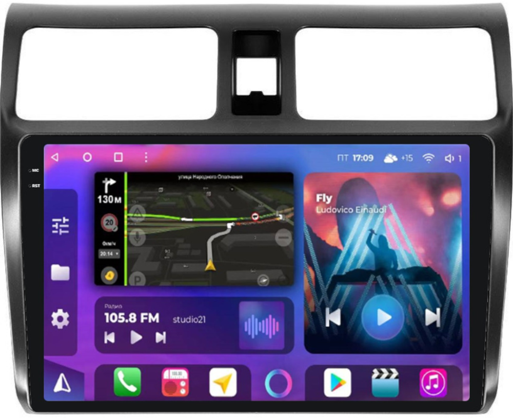 Магнитола для Suzuki Swift 3 2004-2010 - FarCar BM3056M монитор 10.36" QLED на Android 14, TS10, 4+32Гб, CarPlay, 4G SIM-слот