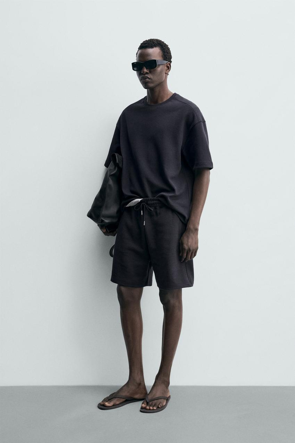 ZARA ТОЛСТОВКА RELAXED FIT ИЗ ИНТЕРЛОКА, ТЕМНО-СИНИЙ