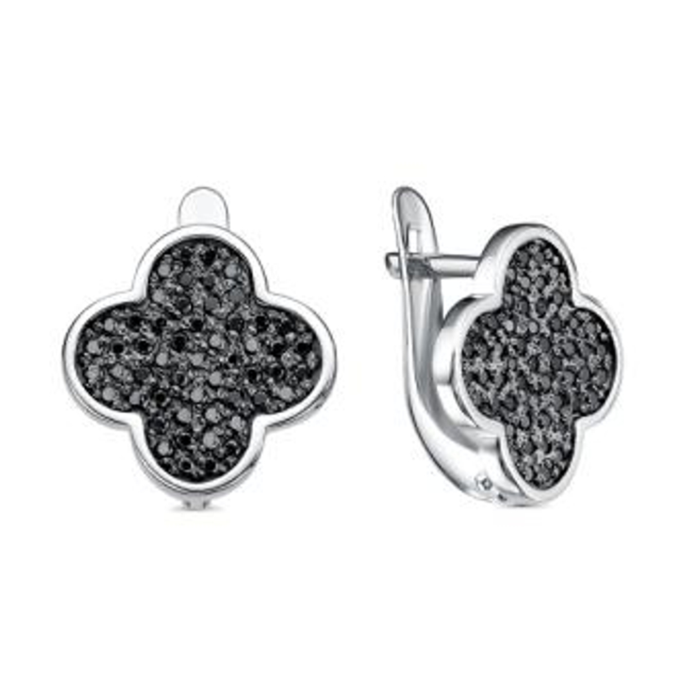 Серьги из серебра с фианитами