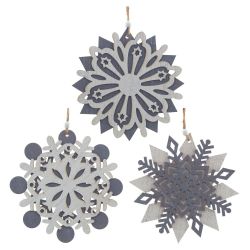 GAEM Украшение новогоднее "Снежинка", L15 W0,3 H16 см, 3в.