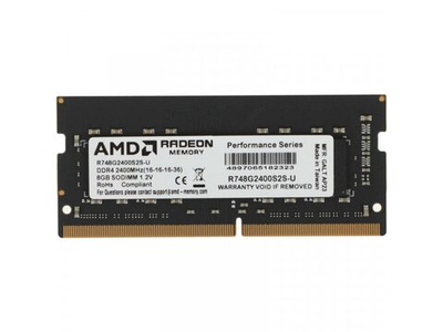 Оперативная память AMD Radeon R7 Performance R748G2400S2S-U, DDR4 1х 8ГБ 2400 МГц, SODIMM, RTL