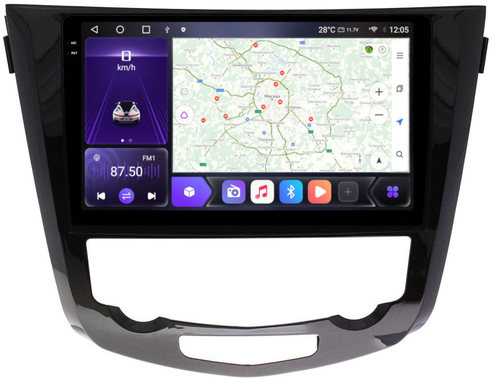 Магнитола для Nissan X-Trail T32, Qashqai J11 2014-2022 (поддержка автопарковки) - Carmedia OL-1668 QLed+2K, Android 12, TS10,  CarPlay, 4G SIM-слот