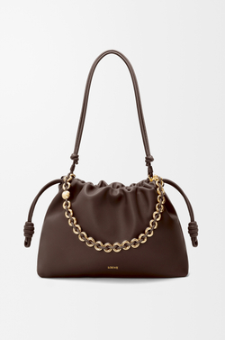 Loewe Большая сумка Flamenco из мягкой кожи ягненка наппа, темно-каштановый