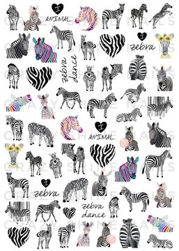 Слайдер-дизайн Crazy Shine Nails mini: Зебры