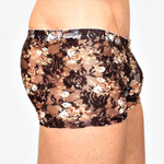 Мужские сетчатые боксеры с бежевыми розами Rose Boxer (Размер: M) (Цвет: черный)