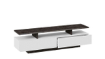 Тумба под телевизор напольная Белый/Ателье темный глянец 160х43х39 см