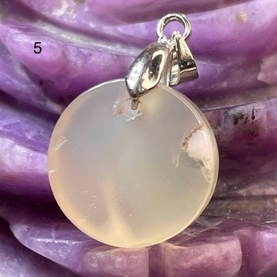 43594 Агат Сакура Кулон таблетка 16-20мм