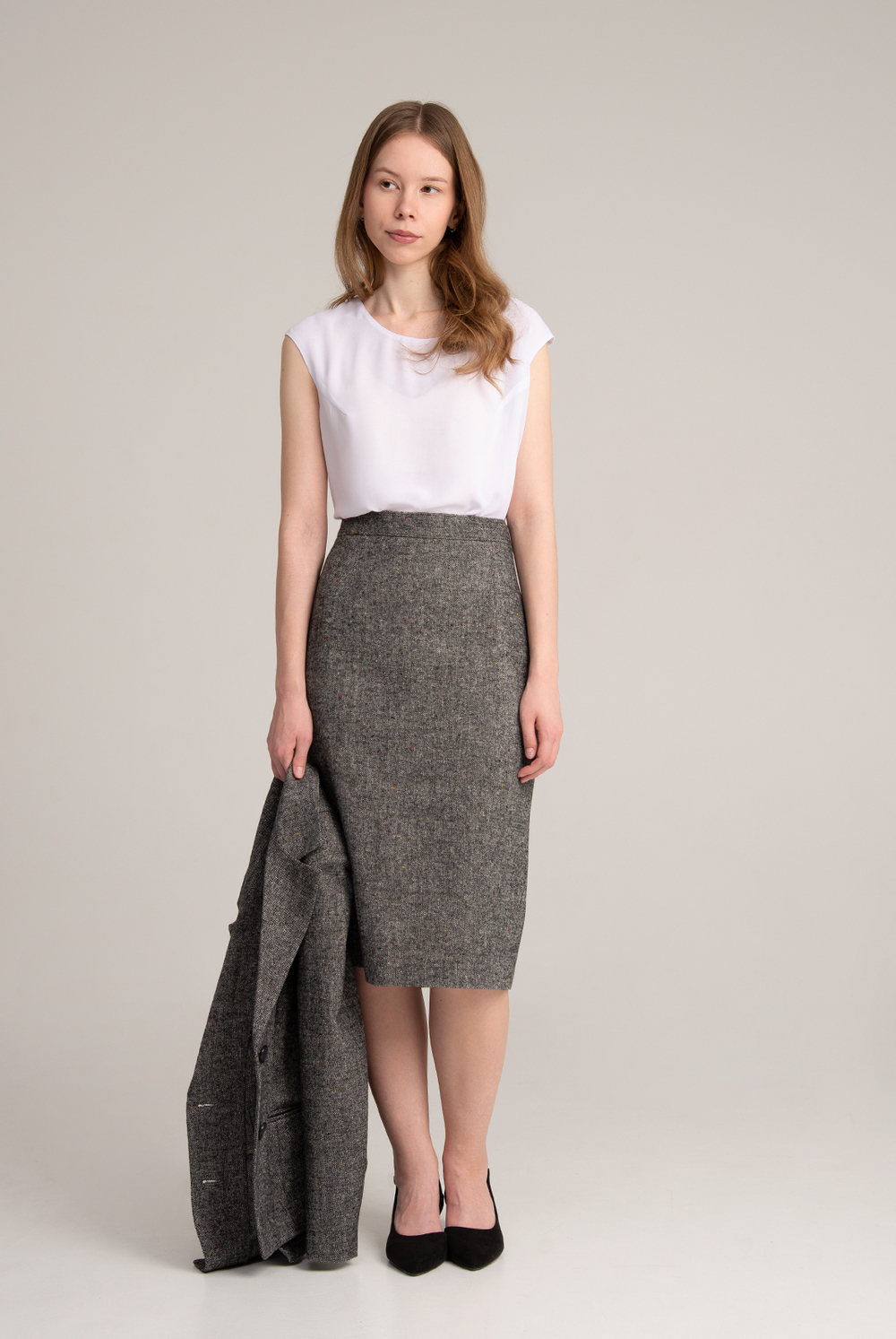 Юбка женская 2479ЮПБ, сер.меланж #523СМ012479ЮПБ