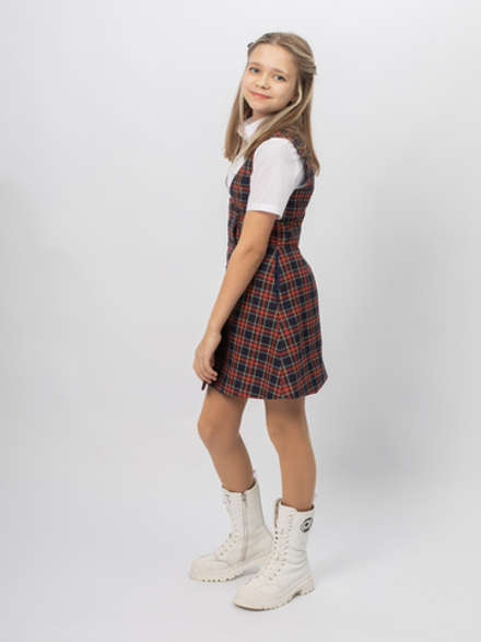 Сарафан на пуговицах клетка красно-синяя