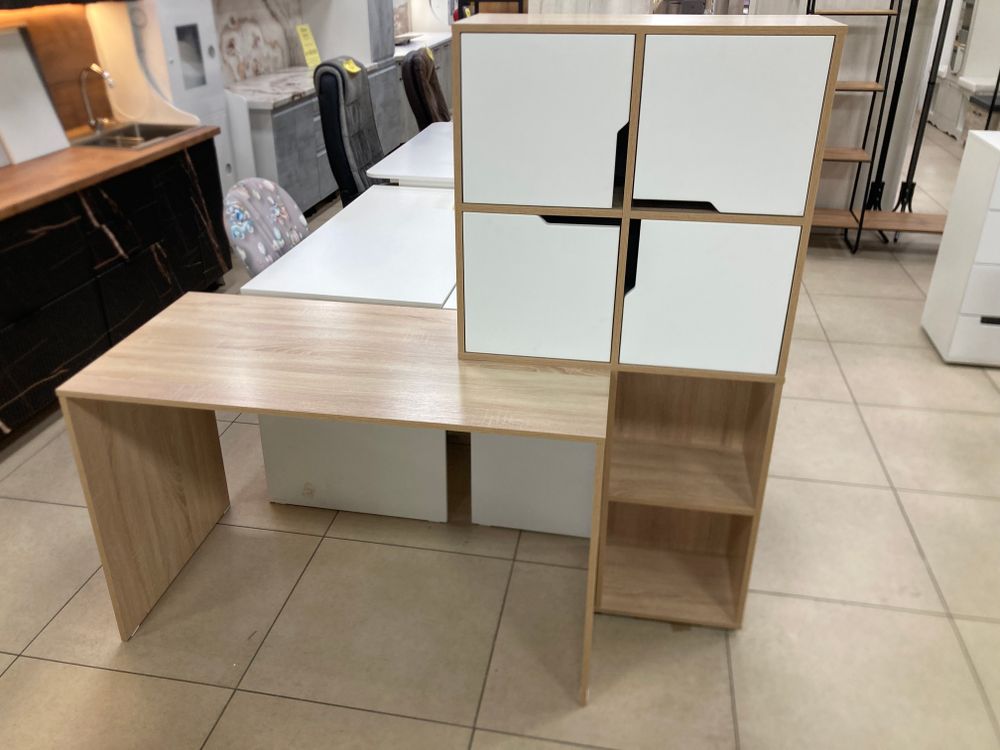 Стол письменный Квадро дуб сонома/белый