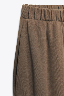 ZARA БРЮКИ-БАГГИ ИЗ ФЛИСА, КОРИЧНЕВЫЙ