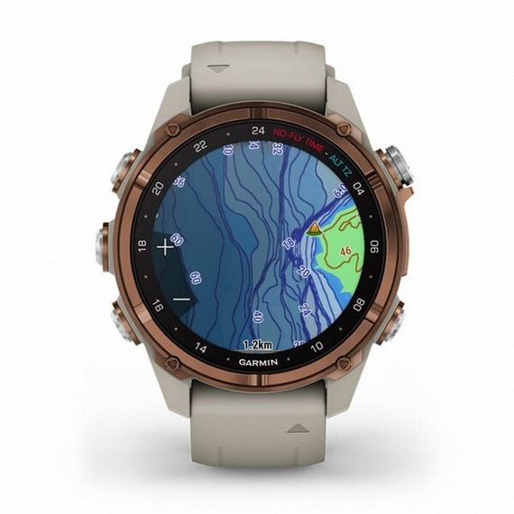Умные часы Garmin Descent Mk3i титановый, бронзовый безель PVD/серый силиконовый ремешок 43 мм 010-02753-14