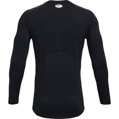 Мужская теннисная футболка теннисная Under Armour Men's HeatGear Armour Fitted Long Sleeve - black/white