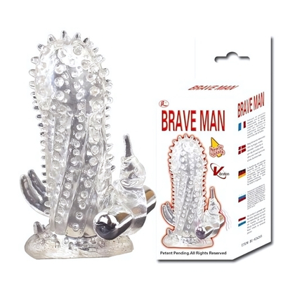 Насадка-удлинитель с пупырышками, усиками и вибрацией (Цвет: прозрачный)