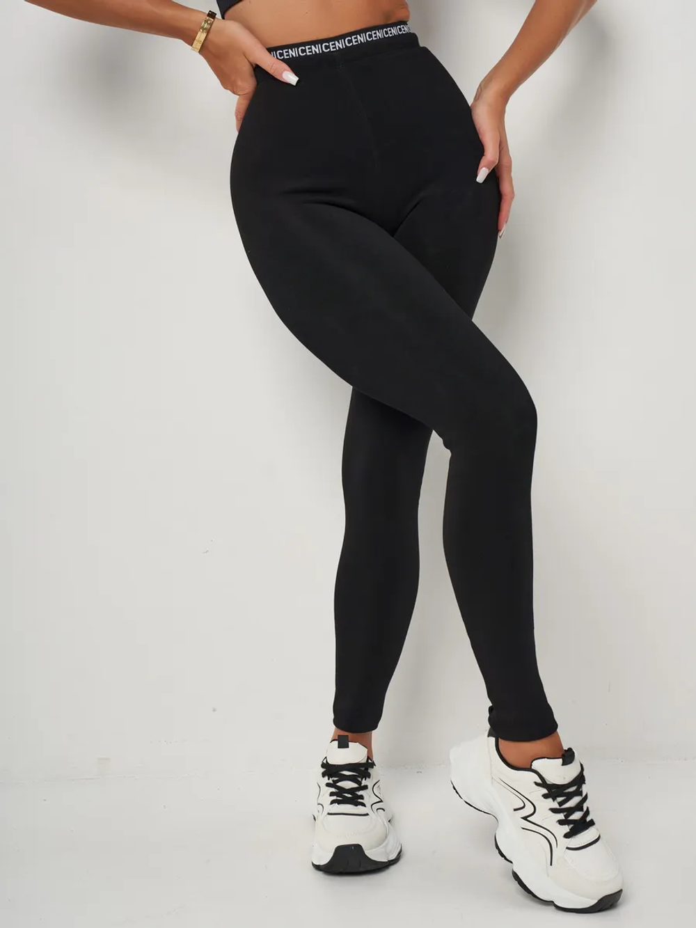 Леггинсы с мехом на резинке теплые бесшовные