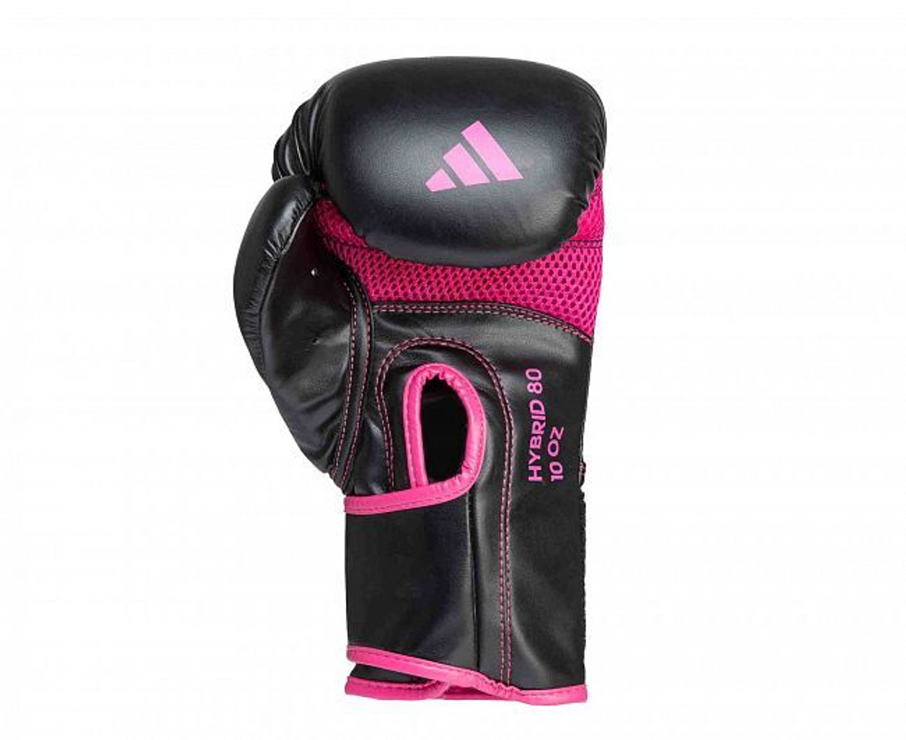 Перчатки боксерские Hybrid 80 черно-розовые adiH80