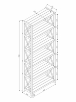 Стеллаж деревянный напольный Юск из массива сосны 6 полок