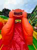 Коммерческий надувной батут «Сафари-Тигр» 10*9*8м, с двумя горками