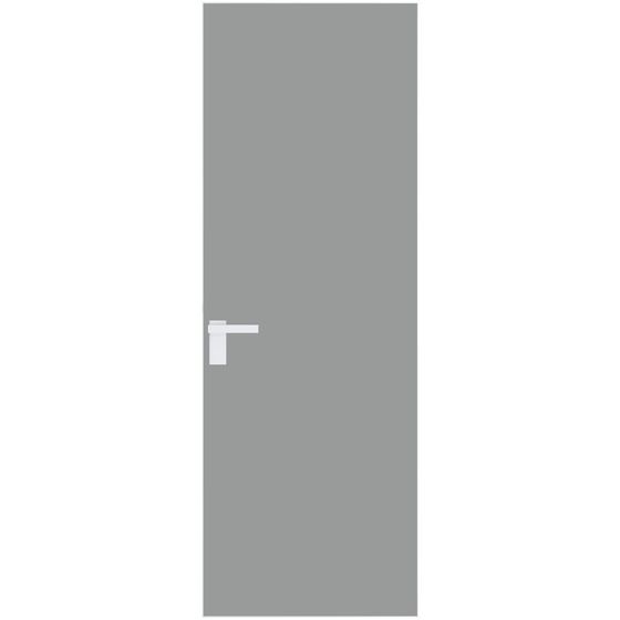 Алюминиевая дверь 1AGК кромка вайт стекло монохром серый