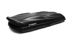 Автобокс на крышу автомобиля "Cybort F1" 410 л, двухсторонний (черный металлик) / ТюнАвто