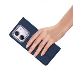 Чехол книжка из PU кожи синего цвета для Xiaomi Poco M7 Pro 5G, серия Skin Pro Series от Dux Ducis