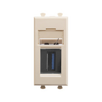 USB 3.0 розетка модульная, тип А-А, "Avanti", "Ванильная дымка", 1 модуль