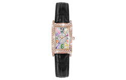 KANGOL Quartz Movement Genuine Leather Strap Watch Women"s Watch White Dial KANGOL K655 Black