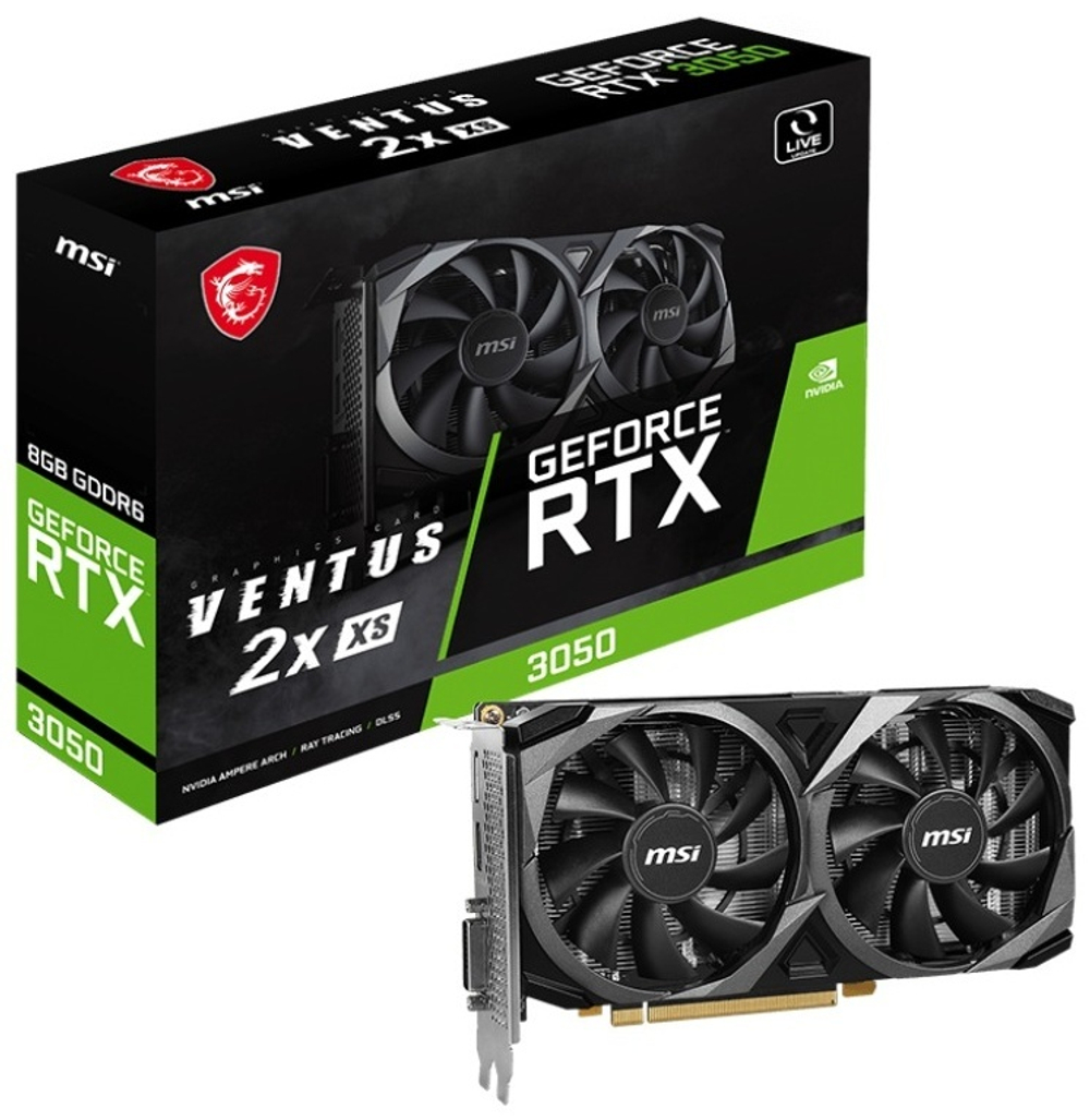 Видеокарта MSI RTX 3050 Ventus 2X XS 8G 8 Гб