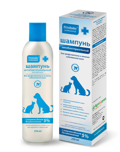 Шампунь Пчелодар антибактериальный с хлоргексидином 5%, флакон, 250мл