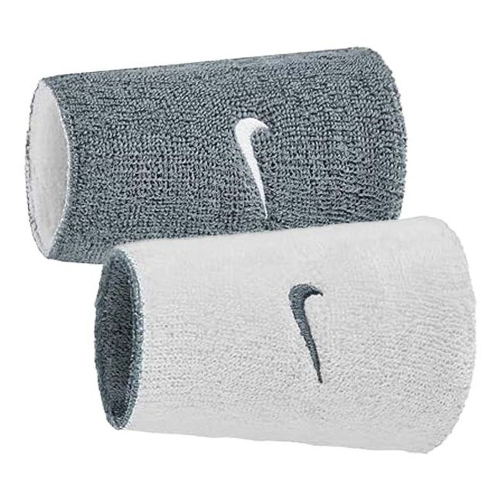 Напульсник теннисный Nike Swoosh Double Wide Reversible 2P - grey/white