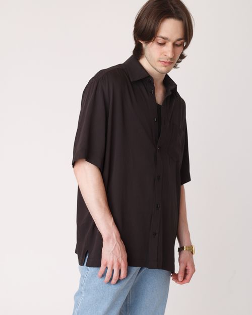 Рубашка FOS с коротким Рукавом Мужская Черная