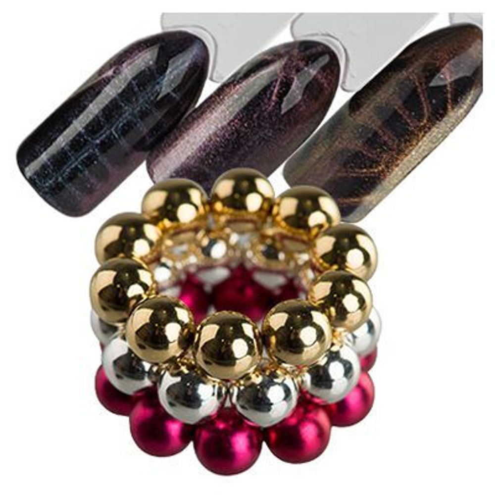 Набор магнитных шариков для дизайна гель-лаком Кошачий глаз, крупные, 10 шт.