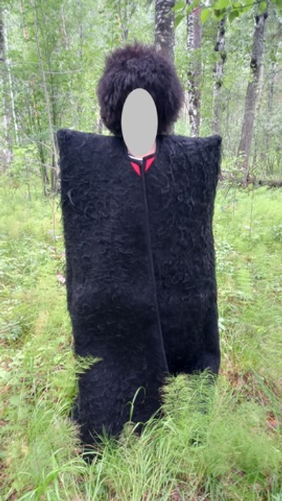 Горская бурка войлочная, черная, ручной работы