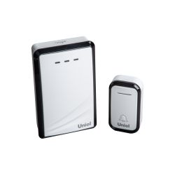 UDB-017W-R1T1-38S-150M-WH-BL Звонок беспроводной. Радиус действия 150м. Белый с черным. ТМ Uniel