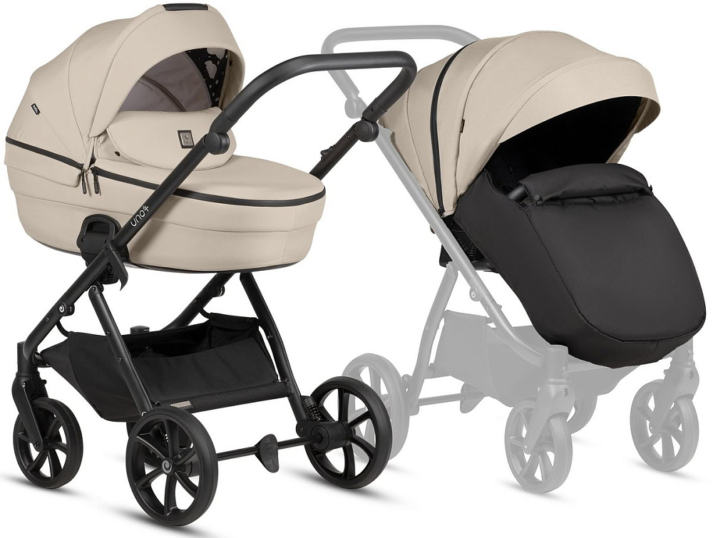 Детская коляска Tutis Uno 6 Plus Essential collection 3 в 1 с автокреслом Elo Lux EduSky Black 1602180 Beige