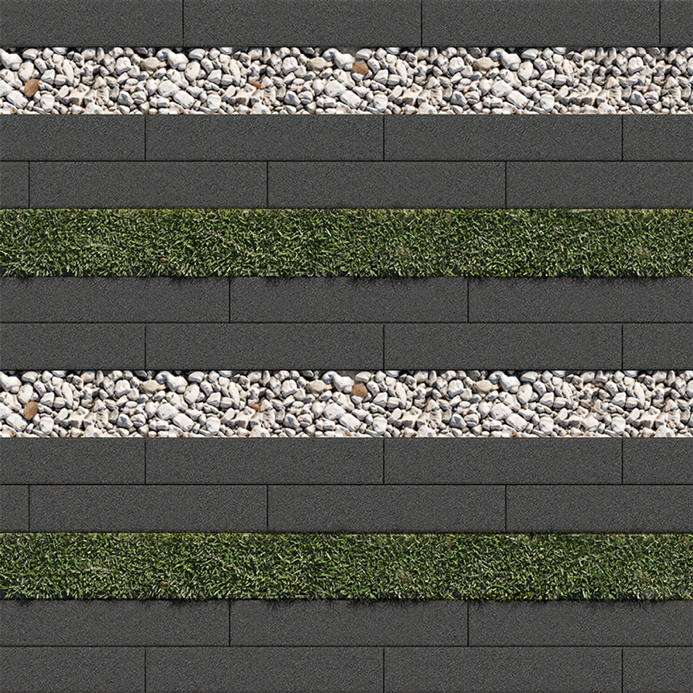 Тротуарная плитка ГАЗОННАЯ РЕШЕТКА - Стандарт Черный