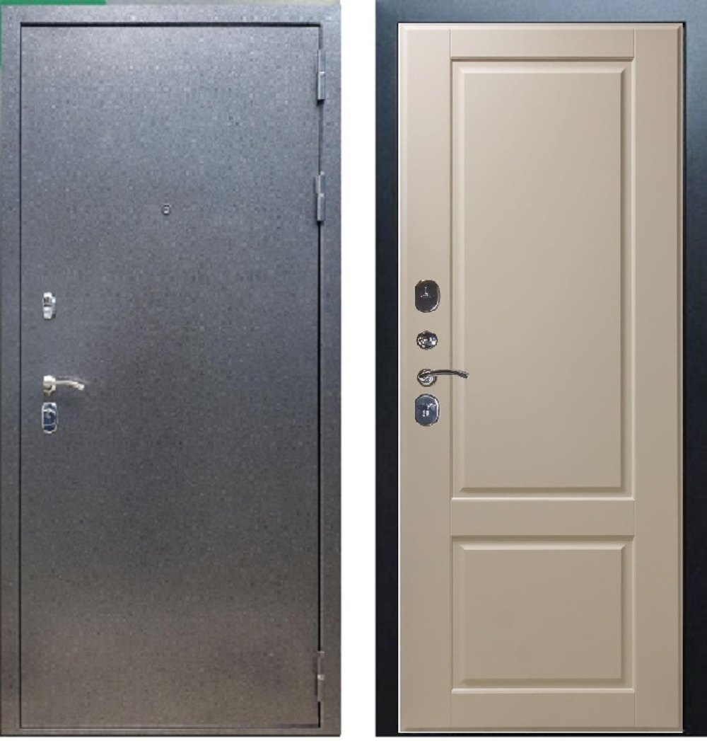 Входная металлическая дверь в квартиру Сенатор Эталон 3К Доррен софт слоновая кость, без текстуры