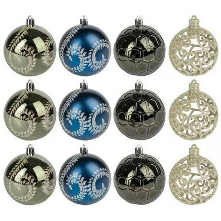 Набор шаров 12шт 8см серый SYQC-0122063