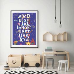 Набор из 2-х плакатов  «Алфавит» Черный + Фиолетовый