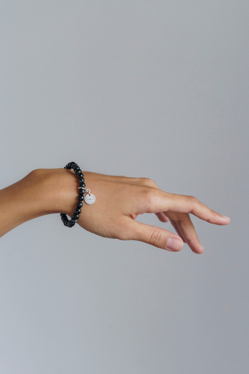 Браслет "Memo about Balance" из агата 6 мм с подвеской