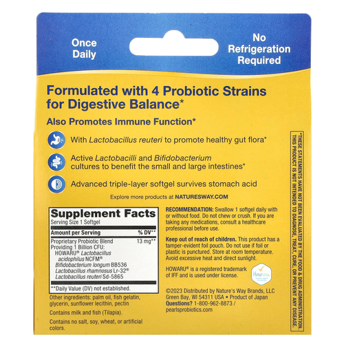 Nature's Way, Primadophilus Reuteri, пробиотик, 1 млрд, 30 капсул