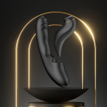 Черный вибратор-кролик 19см со съемным клиторальным пульсатором BeYourLover Fatima Black TL278B