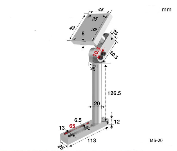 Vr-1a+150l+20m extended rotating bracket (adapted to ms-20 main body)