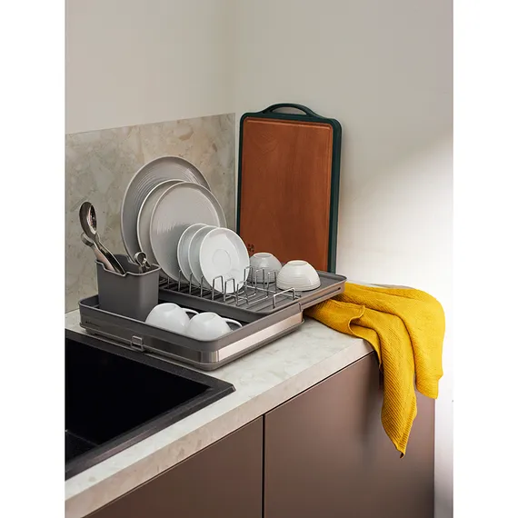Сушилка для посуды atle раздвижная большая, серая