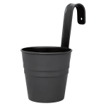 Кашпо-ведро настенное декоративное антрацит 135х250мм